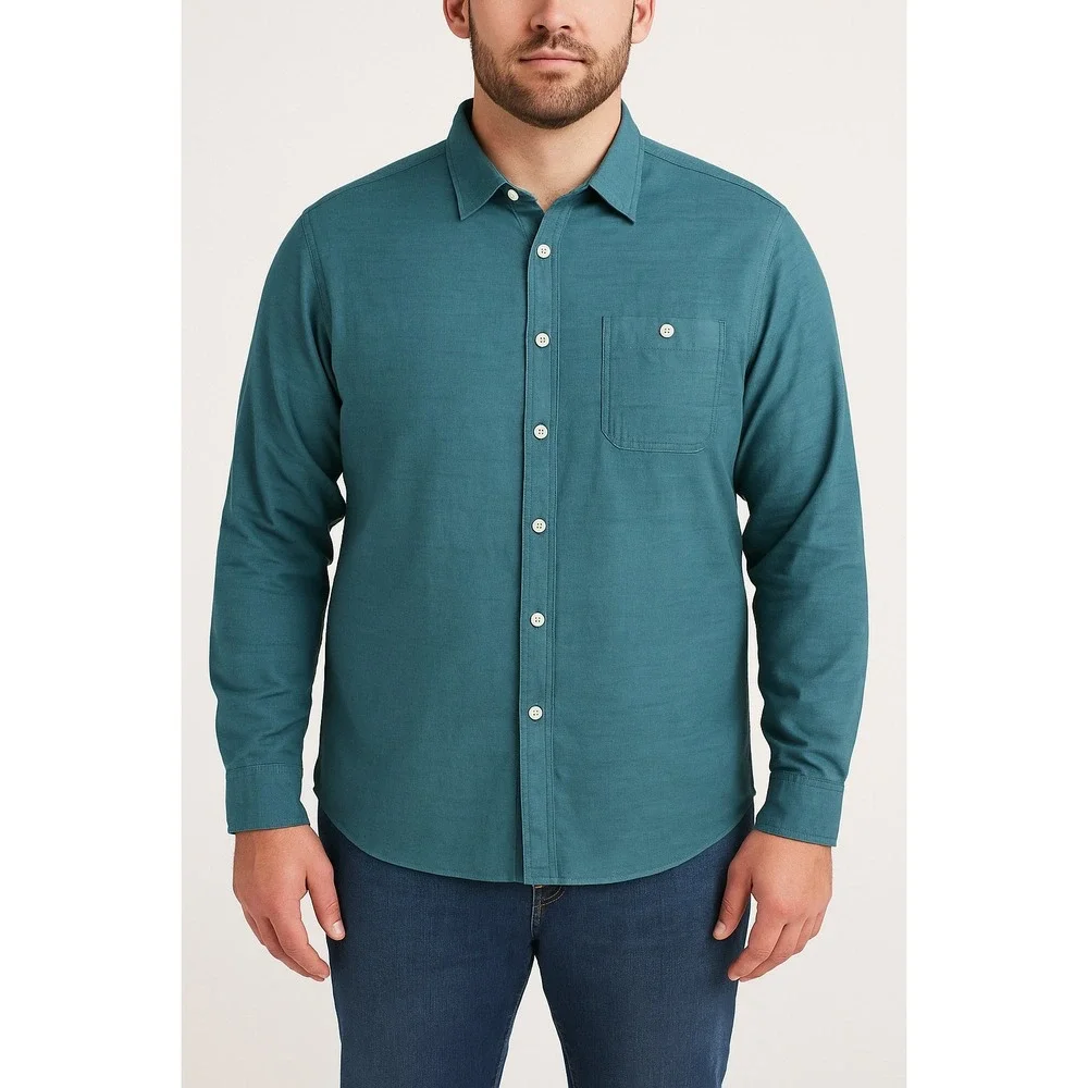 The North Face Mens XL Long Sleeve Button Up Casual Shirt Teal Blue‎